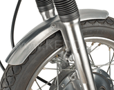 Kedo aluminum front fenders 'Shorty' for 18, "Blank, incl Brushed aluminum brackets. | 22068