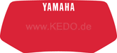 Kedo Decor for Head Light Cover, red with white lettering YAMAHA (HeavyDuty quality with protective laminate) | 22107R