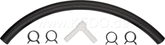 Kedo HD Low Pressure Hose between Fuel petcock and Low Pressure Connection at Carburettor, including 4 Clamps and 90 ° PVC adapter. | 22220