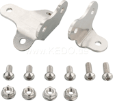 Kedo Front Fender Bracket 'Scrambler Style', stainless steel bracket set for fender mounting on triple clamp (32mm center distance), incl M6 screws and nuts. | 22236