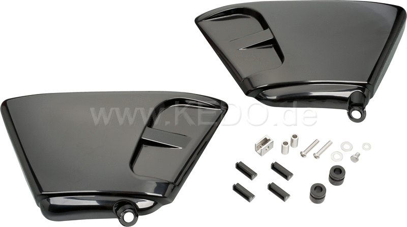 Kedo Sidecover sixties style, 1 pair, ABS, black imbued, (Decal Set See Item 21212) | 22433