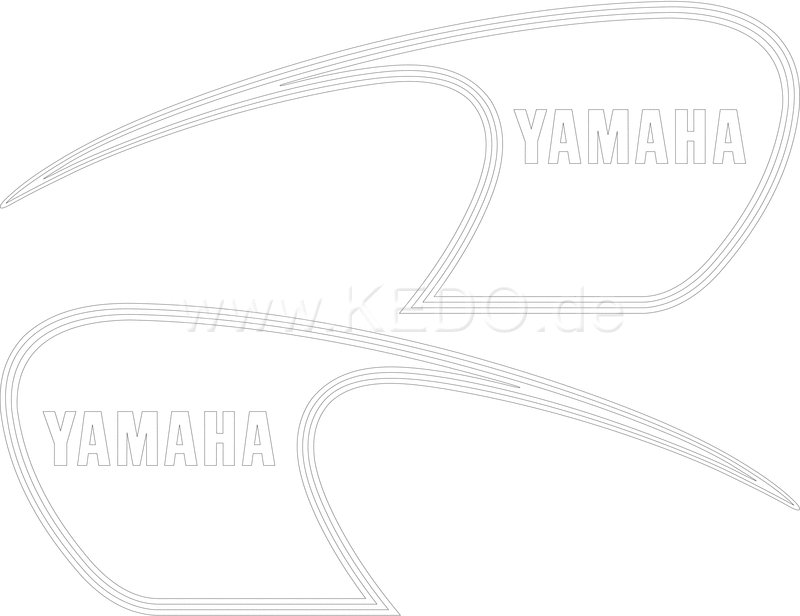 Kedo Vintage Sports Fuel Tank Decal, white, Left / Right complete | 22665W
