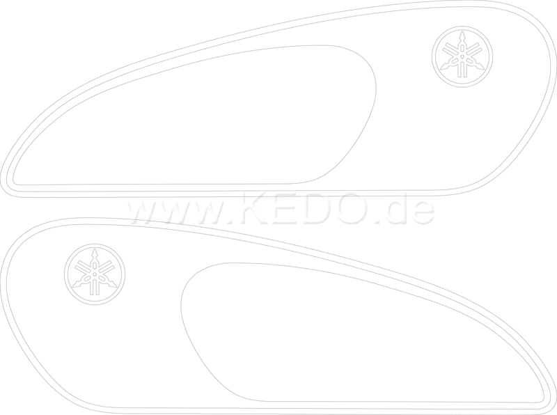 Kedo Classic Fuel Tank Decal, white, Left / Right complete | 22666W