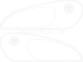 Kedo Classic Fuel Tank Decal, white, Left / Right complete | 22666W