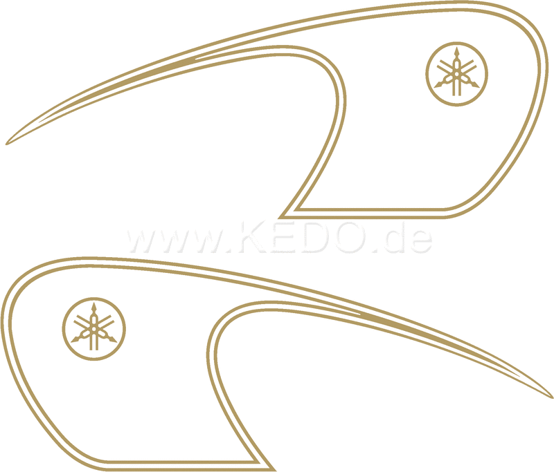 Kedo Classic Fuel Tank Decal, gold, Left / Right complete | 22683G