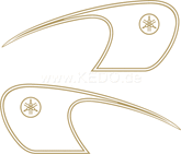 Kedo Classic Fuel Tank Decal, gold, Left / Right complete | 22683G