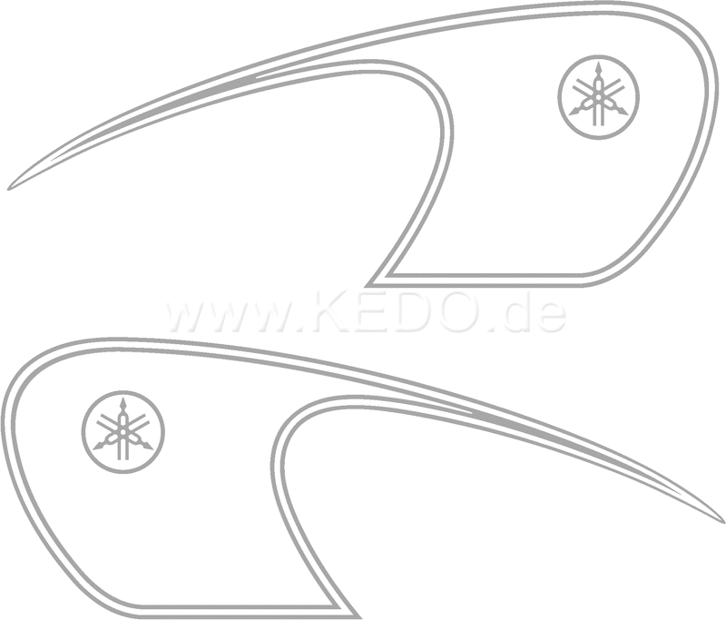 Kedo Classic Fuel Tank Decal, silver, left / right complete | 22683SI