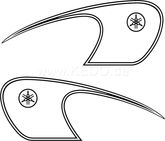 Kedo Classic Fuel Tank Decal, black, left / right complete | 22683S