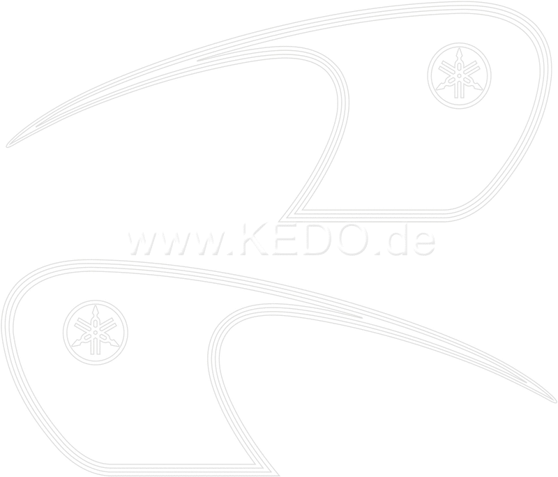 Kedo Classic Fuel Tank Decal, white, Left / Right complete | 22683W