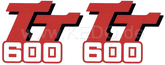 Kedo Fuel Tank Decal TT600, approx. 130x100mm Red / Black / White, 1 Pair = 2 pcs., Heavy Duty Foil | 28422P