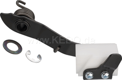 Kedo Chain Tensioner Set, complete incl spring, slider and small parts, tensioner arm stainless steel powder coated. | 28603
