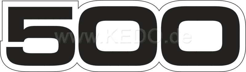 Kedo Emblem Side Cover '500' black, 1 Piece, RH / LH, with small transparent edge | 29003S