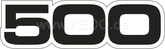 Kedo Emblem Side Cover '500' black, 1 Piece, RH / LH, with small transparent edge | 29003S