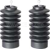 Kedo Front Fork Gaiters 'D-Track', black, 1 pair (short and big, 7 rills, including retainer for lower yoke.) | 29123