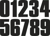 Kedo Start Number Set 80s-style, matt black, 130mm high, 1 piece each (0 to 9), heavy duty | 30072A