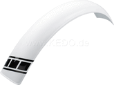 Kedo Trial Front Fender style engine, white dyed through, dim. approx .: 740mm long, 100mm wide, max. 135 mm radius, incl. 1 piece speedBlockBeginDate decal black | 30077W