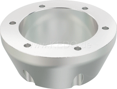 Kedo Racing End Cap 'Open', aluminum CNC-milled, silver anodised, fits 3 "XTrapp muffler | 30112