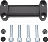 Kedo Handlebar grip 'Sporty', black anodized aluminum, incl 4 pcs.. fixing screws + 4 pcs. black cover caps | 30513B