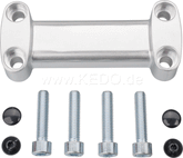 Kedo Handlebar grip 'Sporty', polished aluminum, incl 4 pcs.. fixing screws + 4 pcs. black cover caps | 30513