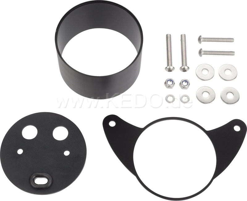 Kedo Speedometer Bracket 'mezzo Mille', aluminum black anodised (suitable for all Velona 80mm instruments, E.G. item 40858 or 40911) | 30538