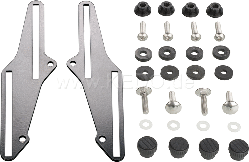 Kedo T7 Windscreen adapter "High & Low", for stepless and tool-free adjustment of the OEM screen from approx. -15mm to + 70mm, black powder-coated | 31076S