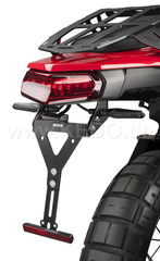Kedo T7 Reflector Mount Aluminum Black Coated, with e-approved reflector, completes license plate bracket item 31081 (license plate height 13-18cm) | 31083