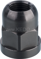 Kedo Cover for Passenger Footrest Stud LH, aluminum black anodized, M12x1.25 thread (covers the bolt at single seat conversion) | 31312