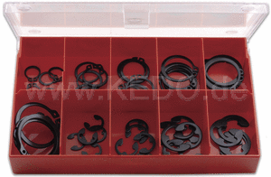 Kedo Circlip Set 7-30mm, 10 Sizes / 2 Shapes, 5 Pieces each | 40105