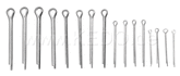 Kedo Cotter Pin Set, zinc-plated (16 Pieces) | 40121