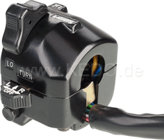 Kedo Handlebar switch Yamaha Style 'Classic' (Lights HI / LO, horn, indicators, like Housing SR OEM) including connectors and wiring diagram. | 40461