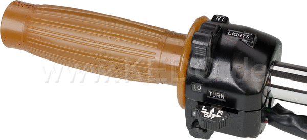 Kedo Handlebar switch Yamaha Style 'Classic' (Lights HI / LO, horn, indicators, like Housing SR OEM) including connectors and wiring diagram. | 40461