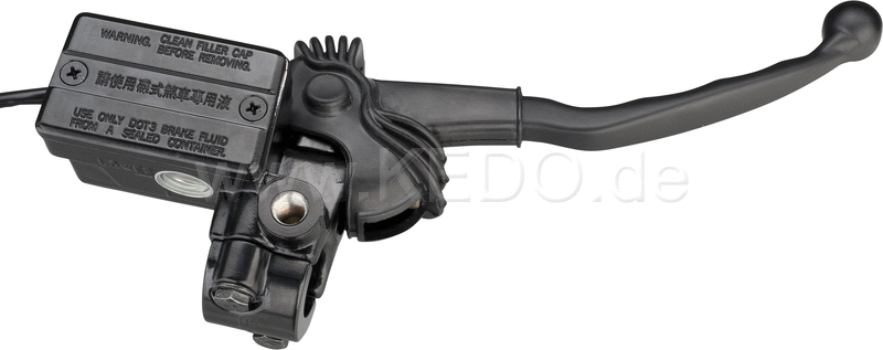 Kedo Replica Master Cylinder '48T' including Black Brake Lever Clamp and Brake Light Switch, Suitable for OEM LH thread Mirror | 40462