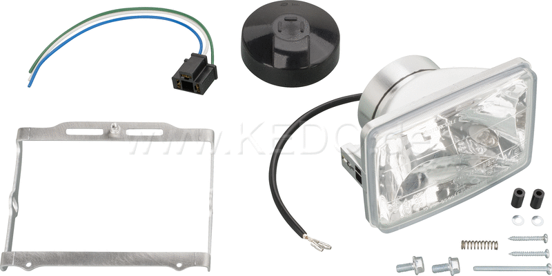 Kedo H4 Headlight insert with Clear Lens for original Headlight Fairing, E-approved, adjustable, with parking light | 40495RP