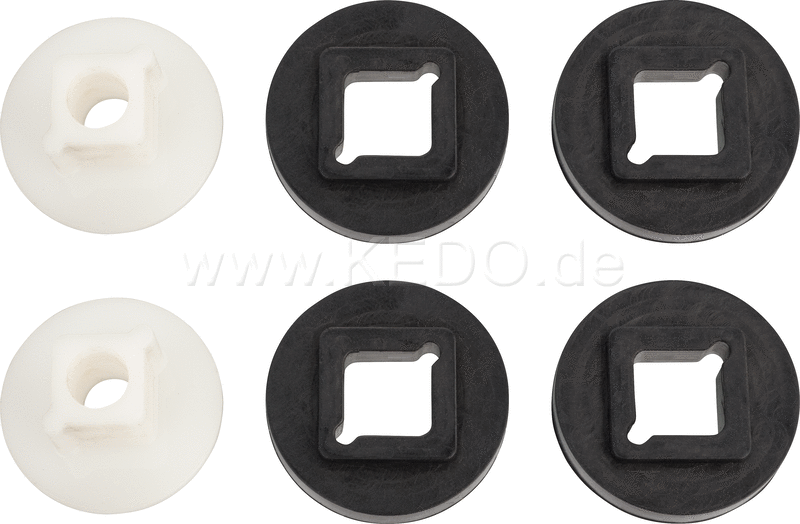 Kedo Headlight Mounting Kit, 4x rubber, 2x sleeve, for mounting the headlight on the headlight brackets (suitable for original metal and plastic headlights) | 41394
