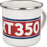 Kedo Nostalgia Cup 'XT350', 300ml, white / red / blue in gift box, enamel with metal edge (handwashing recommended) | 41493
