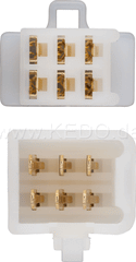 Kedo 6-Pin Connector Housing with snap-in nose incl 2x6 Connector Type 110 (Alternative see Item 28527) | 41525-6