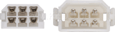 Kedo 6-Pin Connector Housing incl 2x6 round type connectors | 41545-6