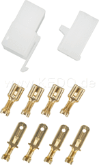 Kedo 4-Way Connector / Housing-Set with snap-in nose incl 2x4 Connector Type 250th | 41552-4