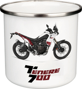 Kedo Nostalgic Mug 'T700 white / red' 300ml, enamel with metal rim (hand wash recommended) | 41581-CW