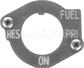 Kedo Fuel petcock Makeover Kit Stainless Steel (10 screws / washers + front panel, suitable for SR500 petcocks equipped with two diaphragms) | 42030