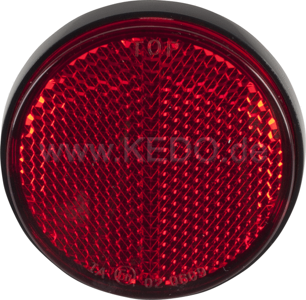 Kedo Replica Rear Reflector, Red, Round, 55mm Reflector / 59mm overall, M5 Bolt, E-Approved, OEM reference # 449-85131-01 | 50062