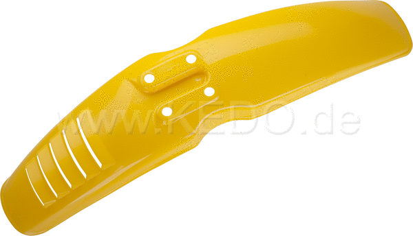 Kedo Replica Front Fender 'Export', 'Competition Yellow', with venting slots (OEM mounting holes for easy installation) | 50064