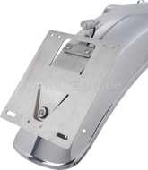 Kedo LED tail light 'Bullit', chrome, incl aluminum bracket and mounting material, 'E' approved. | 50116C