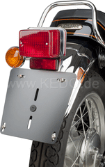 Kedo License Plate Pad for original taillight and Euro License Plate, 2mm aluminum black coated, needs original rubber buffer item 50167 | 50158