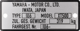 Kedo Replica Rivet Type plate, similar to the original, aluminum 0.6mm, for 1U6 chassis numbers, type 1 with dim. 68.5x27mm | 50185