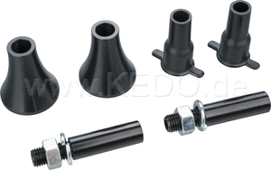 Kedo Mini Indicators Adapter for original M10 Turn Signal Mount, suitable for turn signals with M8 bolts, aluminum black anodized, one pair | 50308
