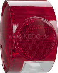 Kedo Taillight Lens, round, lateral reflectors (E-marked), OEM reference # 341-84721-60 | 50510