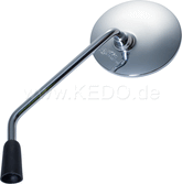 Kedo MaxView' Mirror, Chrome Plated, Round, 1 Pair, Stem 155mm, 95mm Surface, E-approved | 50541