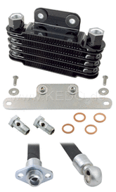 Kedo Oil Cooler Kit ready-to-mount, complete (comes with black oil cooler) | 50609