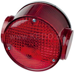 Kedo Replica Taillight, round, complete, without bracket, with reflector and 'e' marked lens, 'E' approved, OEM reference # 437-84510-62 | 50734